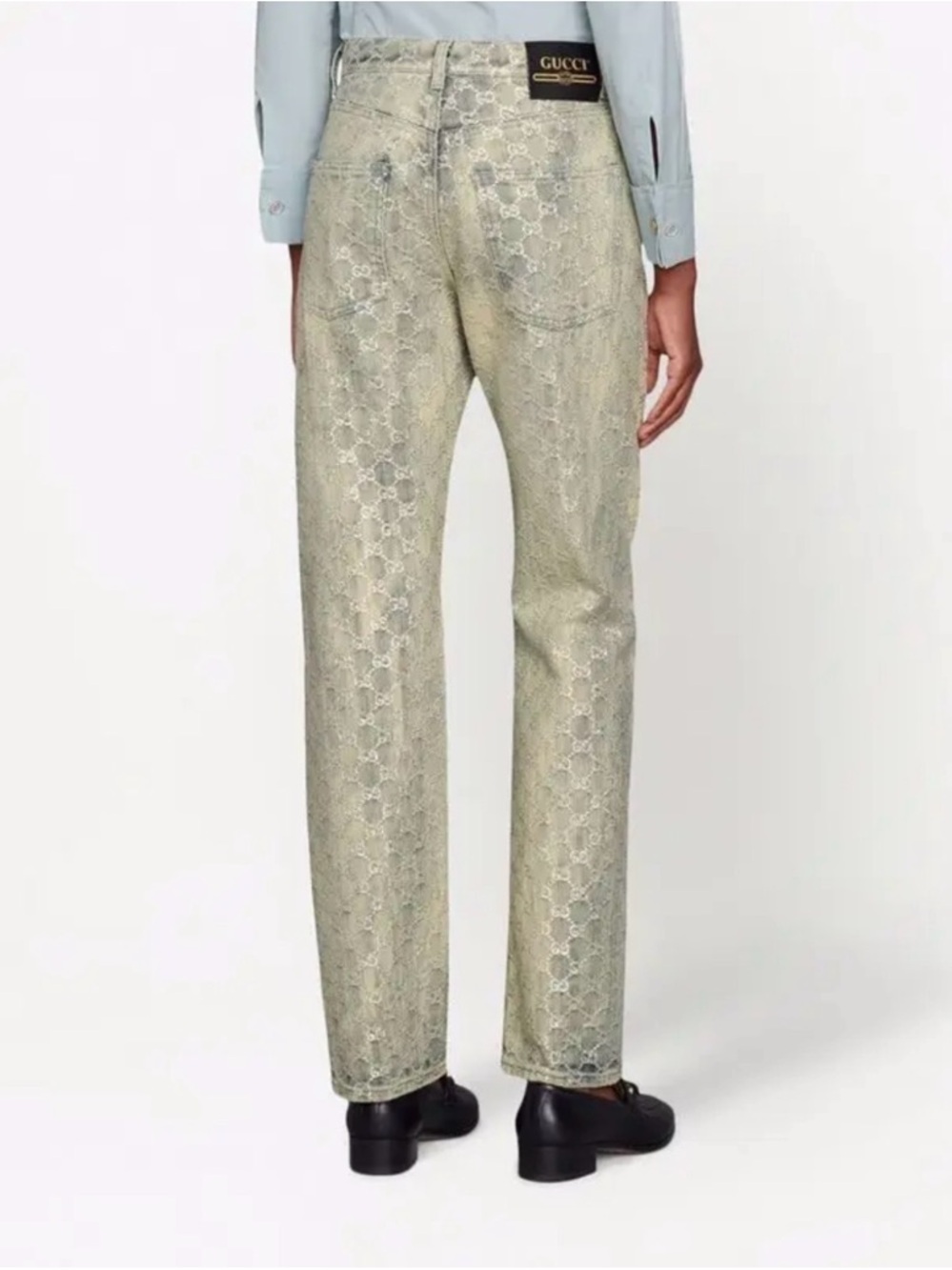 GUCCI Gg Jacquard Crystal-Embellished Jeans